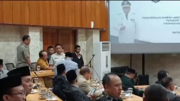 PJ Gubernur Usir Pejabat pada saat pelantikan PJ Sekda NTB